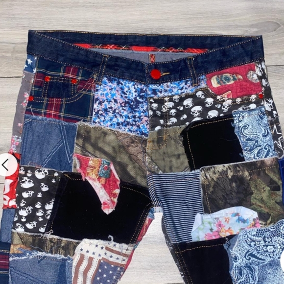 Biepa Y2K Patchwork Mens Jeans SIZE 32 NWT - Picture 5 of 6